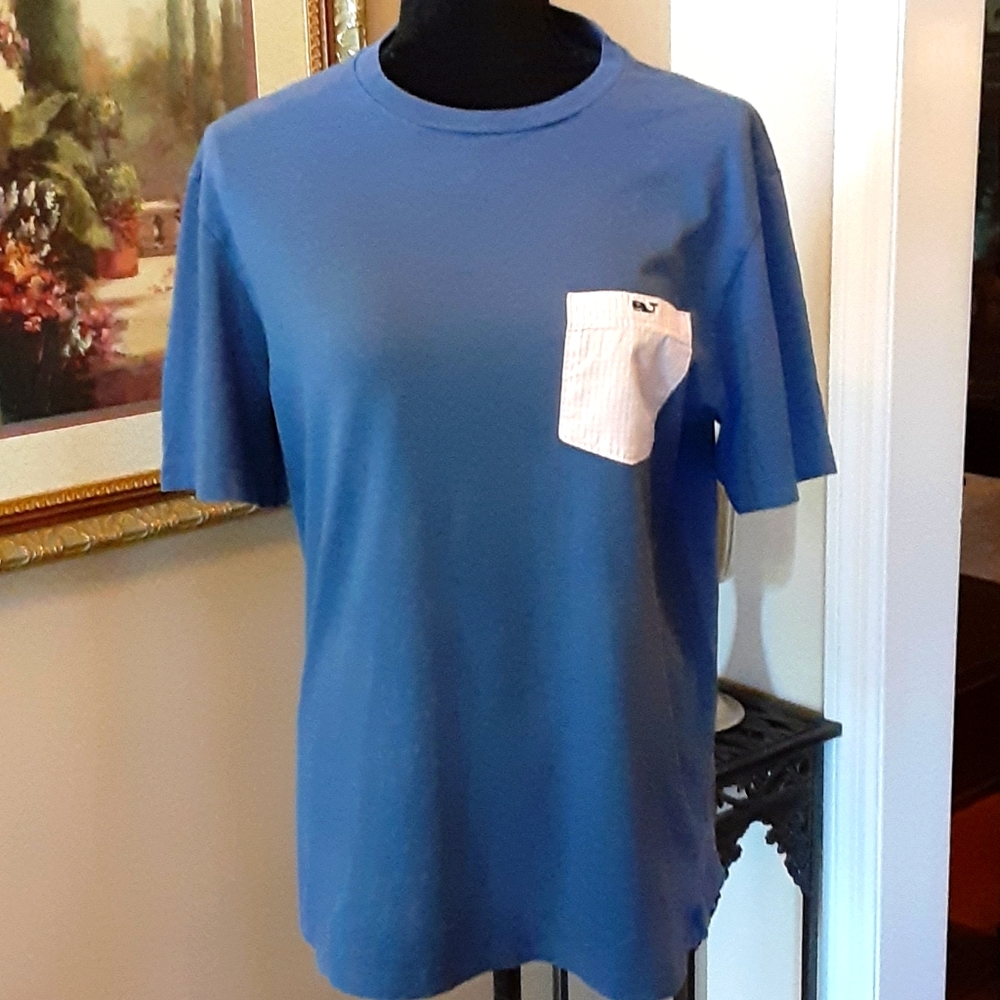 VINEYARD VINES blue pink 2015 Kentucky Derby tee shirt short sleeve Small EUC …
